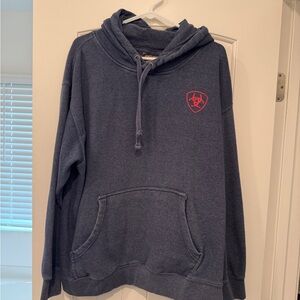 Men’s Ariat Dark Blue Hoodie with Red Emblem
